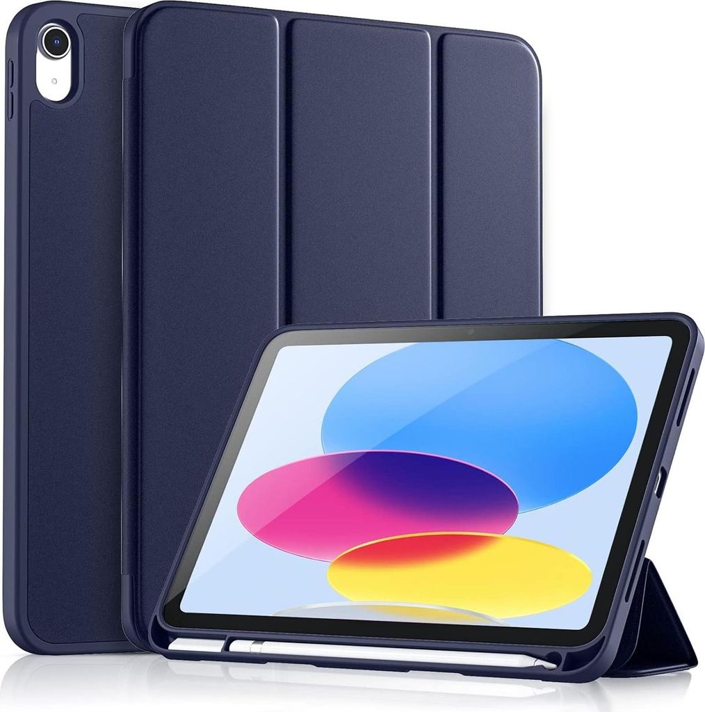 Smart Cover für das Apple iPad Air 6 Tablet Schutzhülle Tasche Hülle Stand Case aufstellbar mit Stift Halter in Blau