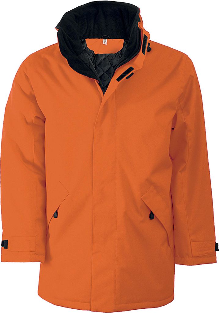 Kariban Herren Parka Kapuzenparka Regenmantel Isolierjacke Winterjacke, Größe:XS, Farbe:Orange