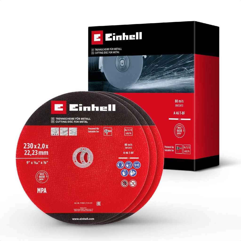 Set originale Einhell da 3 pezzi di dischi da taglio Immagine del prodotto 