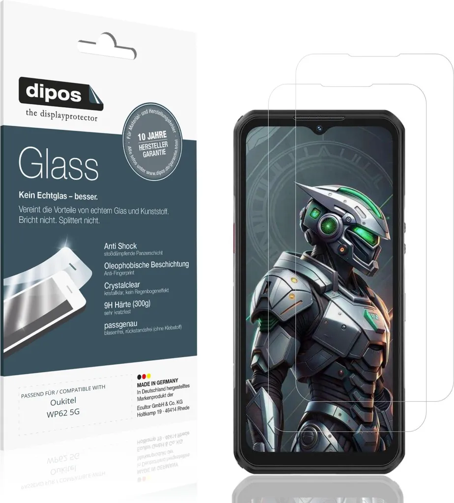 2x Pellicola Oukitel WP62 5G: Vetro Flessibile 9H dipos Antigraffio