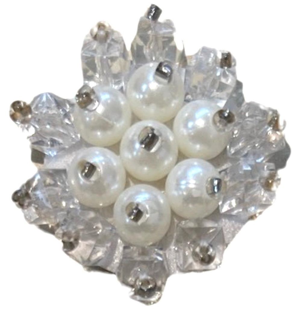 Rosette Perle Strass Aufnäher Modeteil