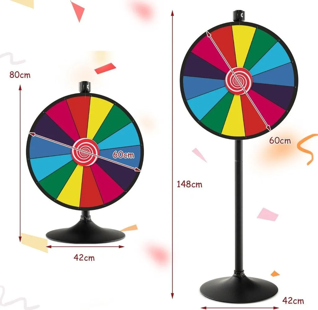 Roue de la Fortune Ø60 cm avec Support Réglable - Modèle Pro Coloré - 5