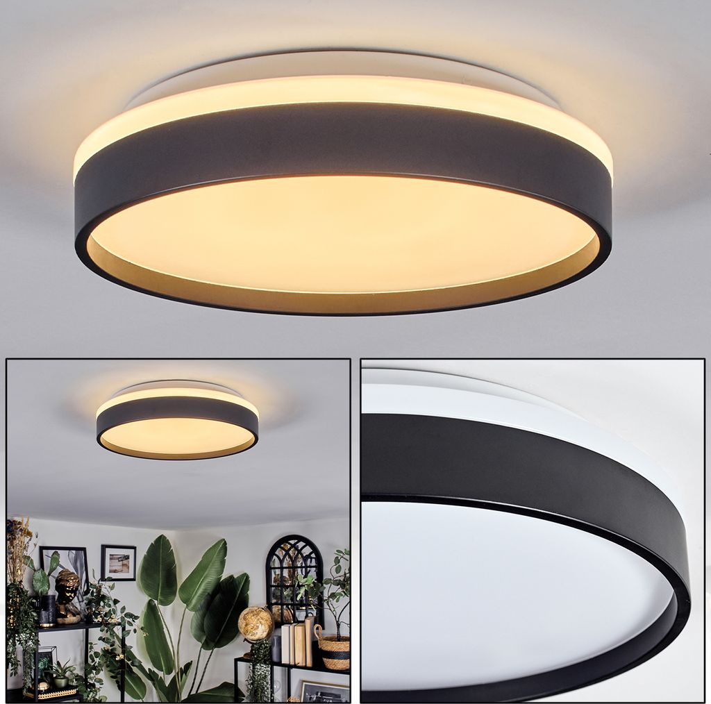 Canino Deckenlampe aus Metall/Kunststoff in Schwarz/Weiß