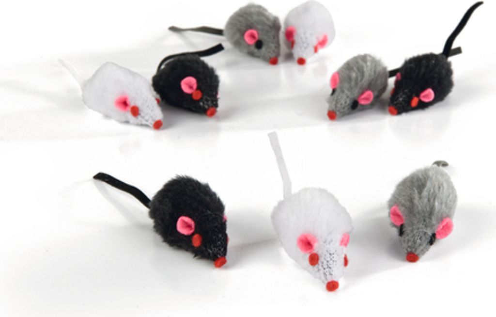 Beeztees Katzenspielzeug Spielmaus Mini Plüsch farblich sortiert -