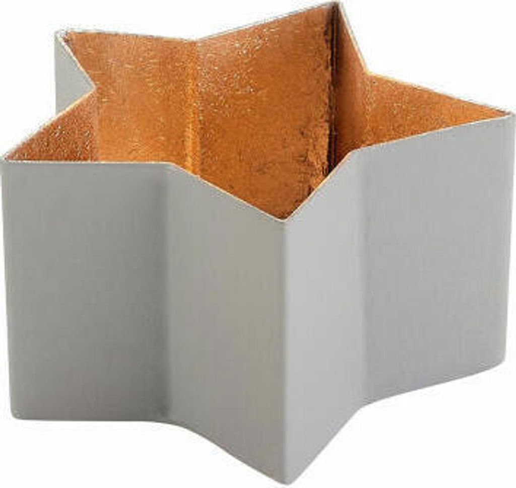 Gift Company Windlicht Madras Stern S, Teelichthalter, Kerzenhalter, Eisen, Grau / Nudegold, 8 cm, 10103030
