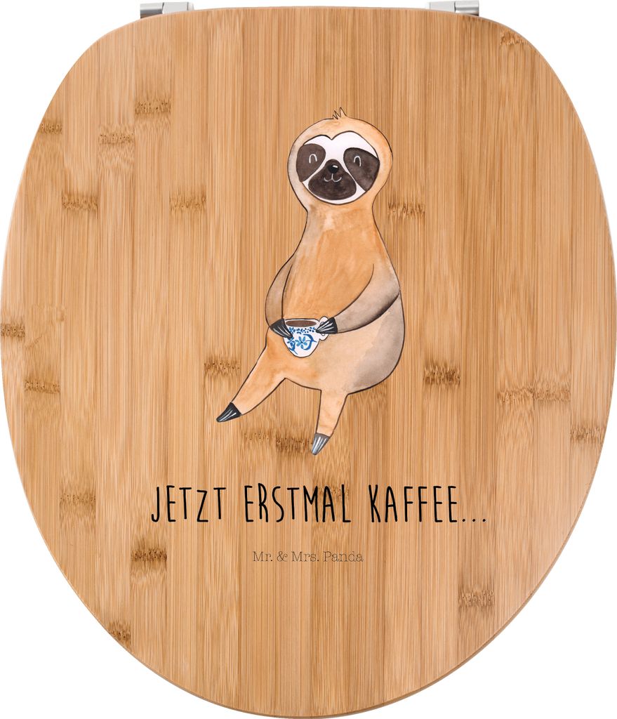 Mr. & Mrs. Panda Klodeckel Faultier Kaffee - Transparent - Geschenk, Toilettenbrille, Kaffeetasse, Klo-Deckel, Deko, klo deckel, Toilettendeckel, C...