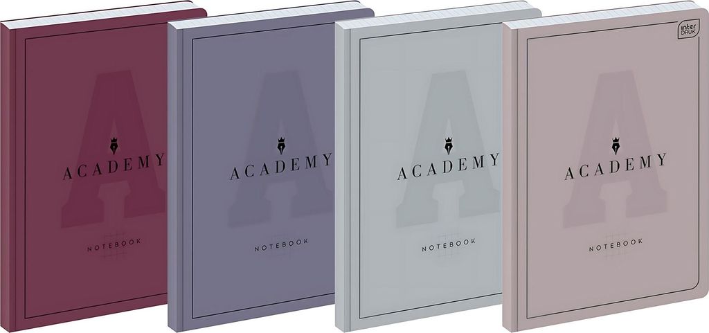 Hardcover-Notizbuch A5 kariert 96 Blatt 90g/m² Akademie in 4 Motiven