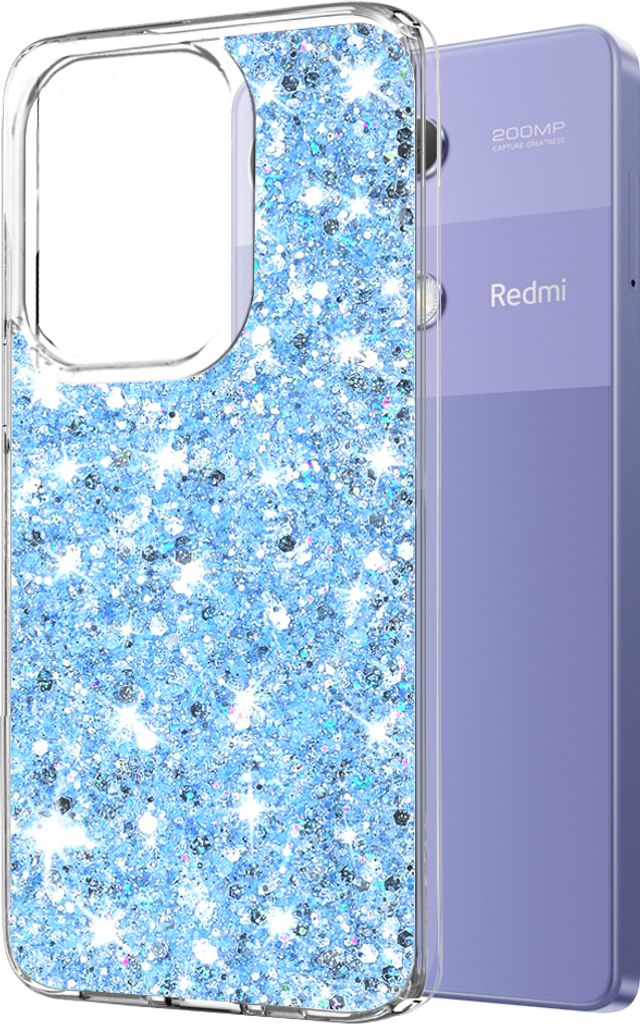 Techsuit Sparkly Glitter Back Cover Hülle für Xiaomi Redmi Note 13 Pro / Xiaomi Poco M6 Pro - Blau