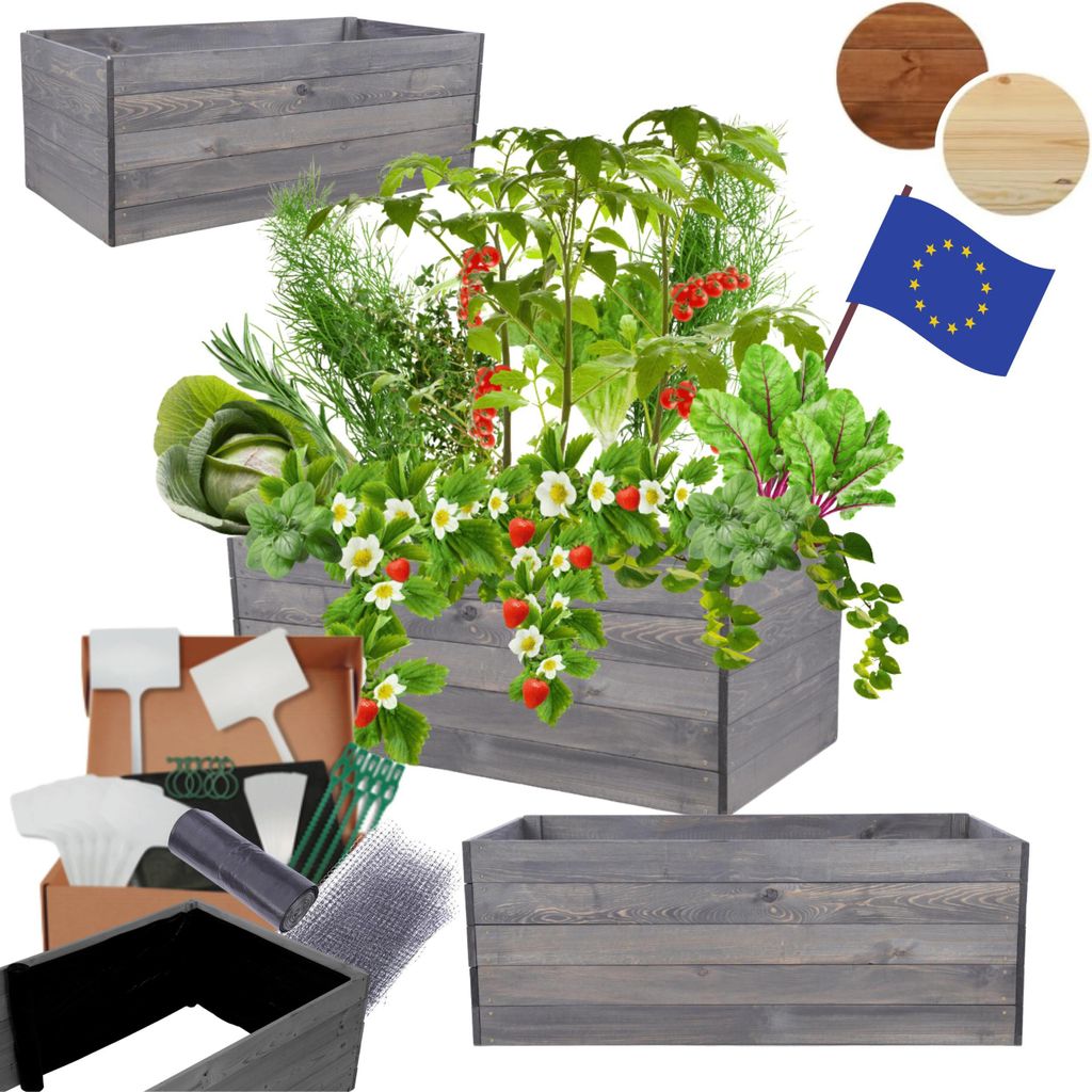 MODO24 Hochbeet Holz, Pflanzkasten, Massivholz, Kiefer, Produktbild 