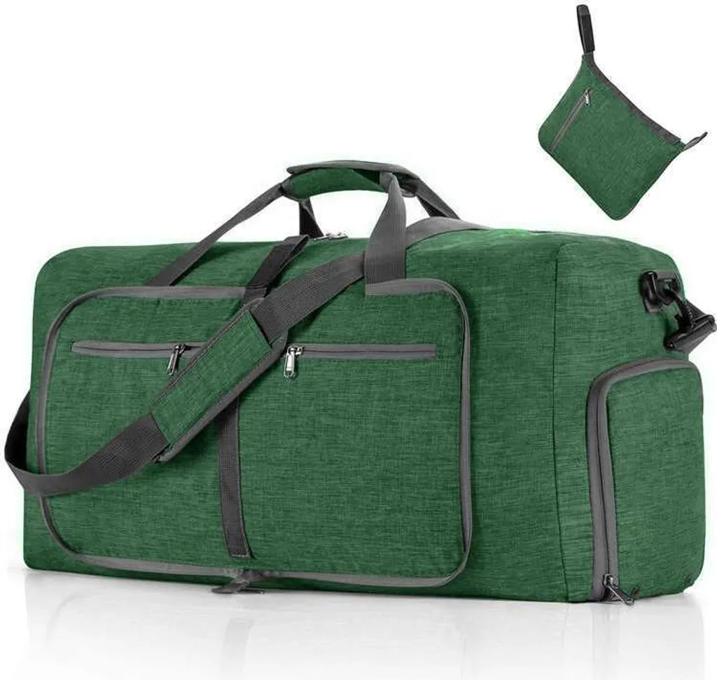 Borsa Sportiva 65L Verde - Borsone da Viaggio e Palestra Impermeabile