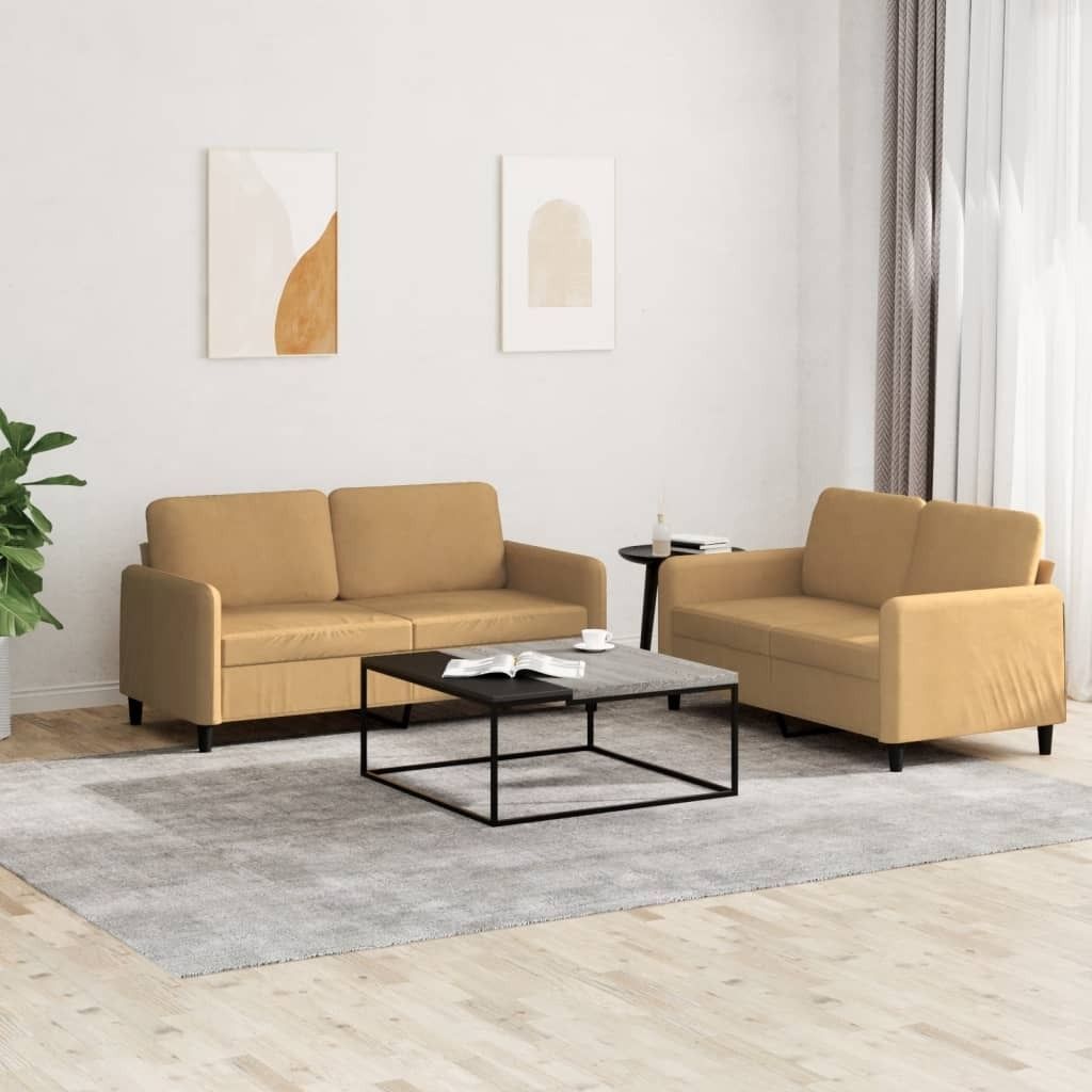 Maison Exclusive - 2-tlg. Sofagarnitur Braun Samt
