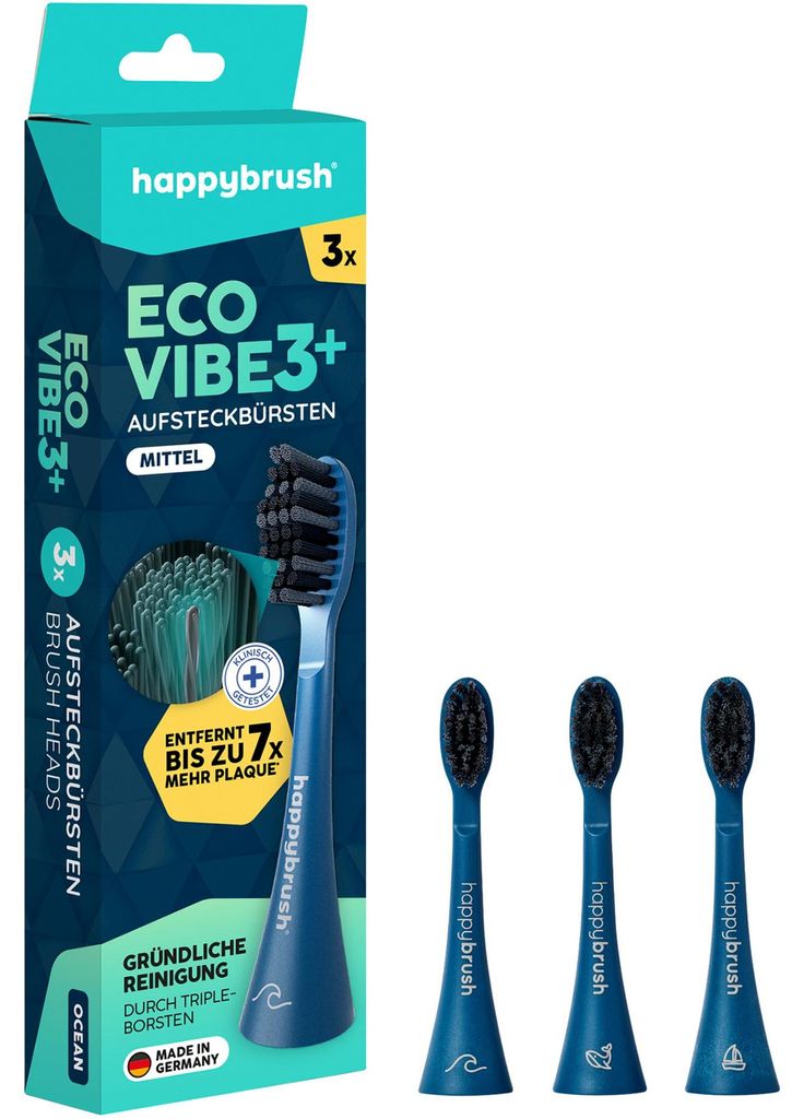 happybrush Eco Vibe 3+, 3 kusov, Tmavo modrá, Nemecko, Obrázok produktu 