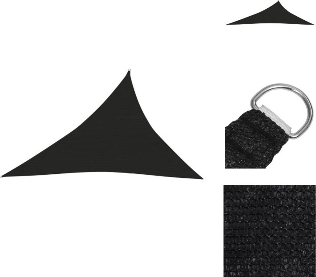 vidaXL Sonnensegel 160 g/m² Schwarz 3x4x5 m HDPE - Sonnenschirme & Sonnenschutze