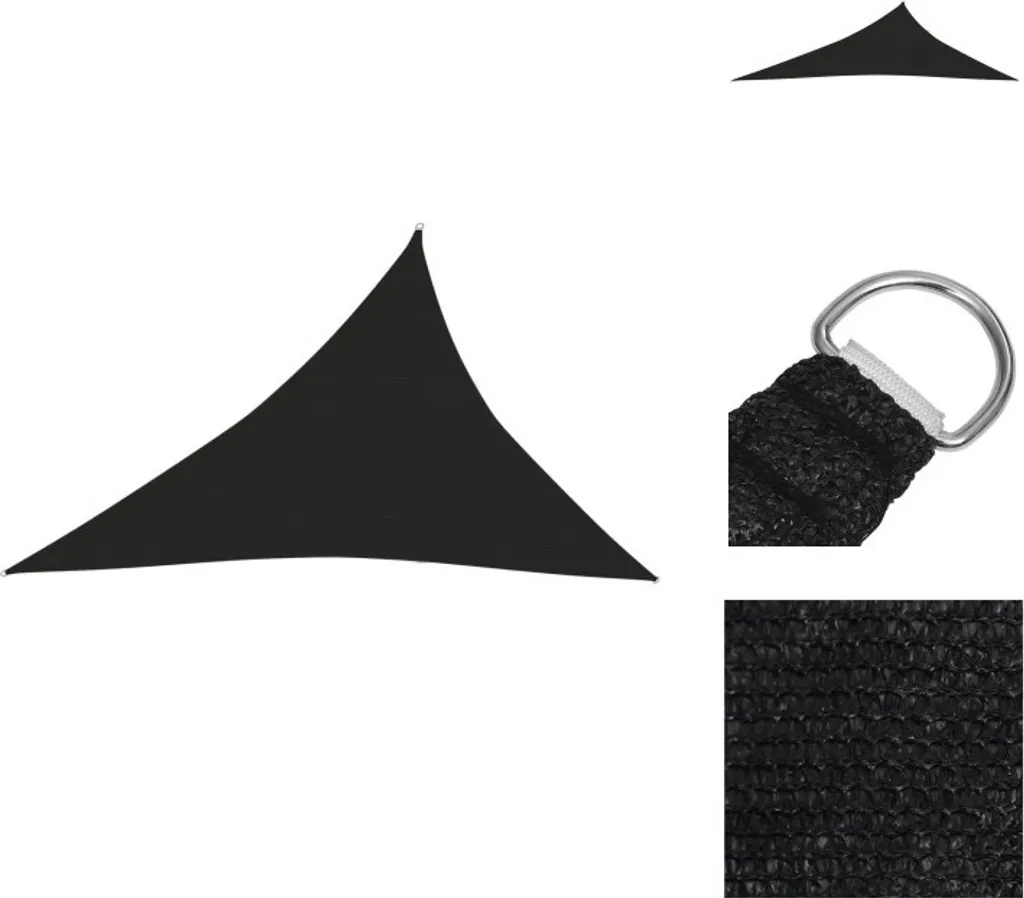 Tenda a Vela Triangolare vidaXL Nera 3x4x5m - Design HDPE Ombreggiante