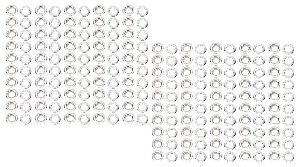 100er-Set Messingösen, 18 mm Innendurchmesser, Metallösen für Planen, Stoffe und Leder, silberfarben