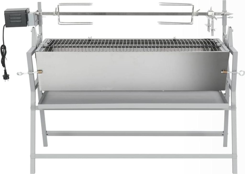 Barbacoa vidaXL con pincho giratorio, de hierro y acero Imagen del producto 