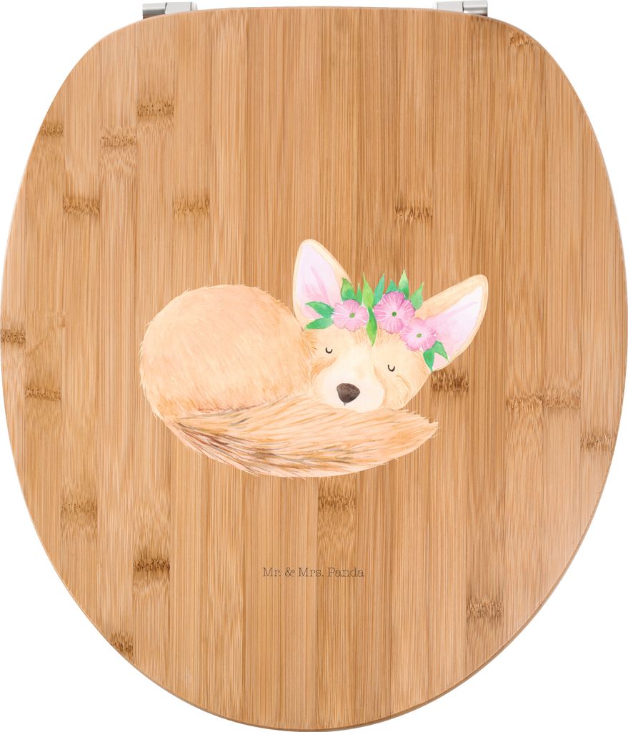 Mr. & Mrs. Panda klo deckel Wüstenfuchs Blumen - Transparent - Geschenk, WC Brille, Klodeckel, Sitz, WC-Sitz, Glücklich, Afrika, Blumenkranz, Wü...