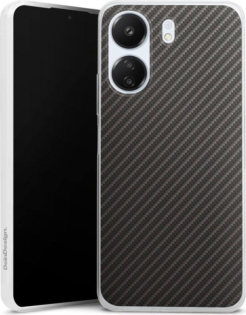 DeinDesign Slim Hülle für Xiaomi Redmi 13C 5G Silikon Case Ultra Dünn Handyhülle Carbon Metallic Look Muster