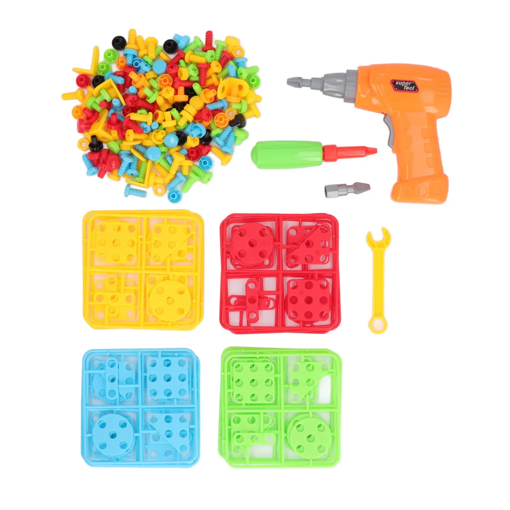Jeu de construction avec perceuse pour enfant, mallette créative DIY - 7