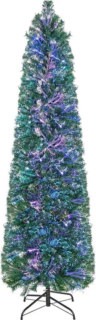 Sapin de Noël 180 cm sans Perte d'Aiguilles avec Éclairage Intégré Stable