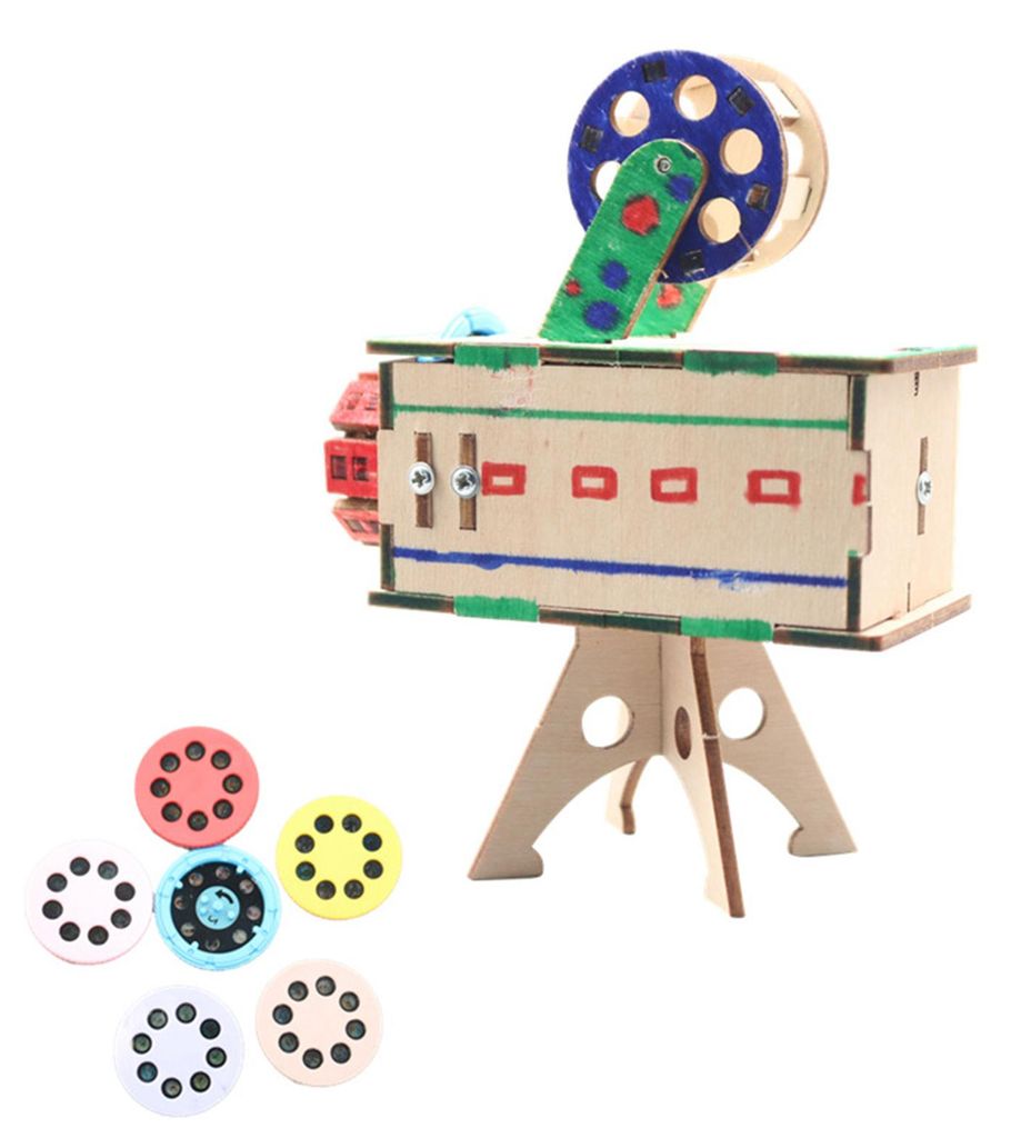 3D-Holzpuzzle mit 6 Folien und Projektor-Modellbausatz šC Geschenk für Schule, Familie und Kinder