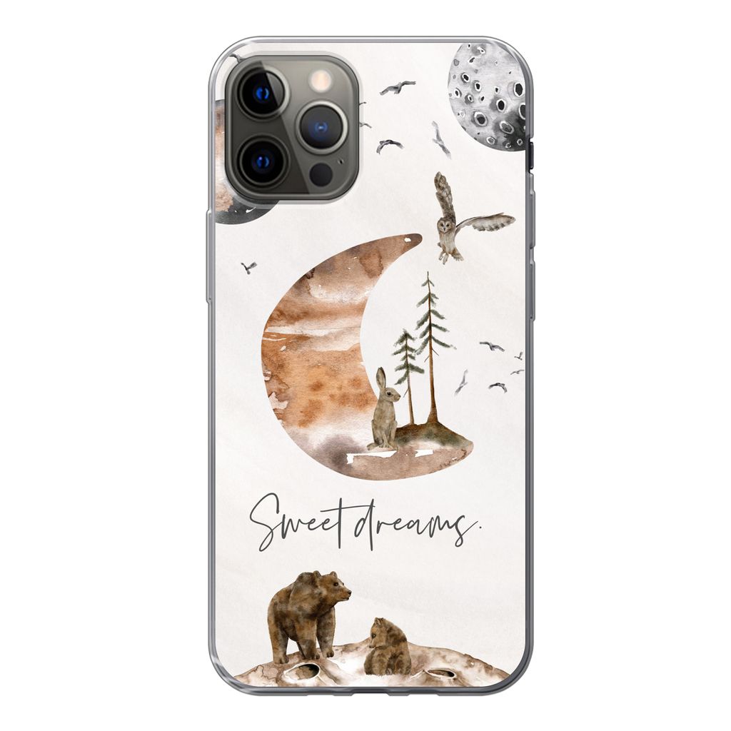 MuchoWow Handyhülle Schutzhülle Hülle für iPhone 13 Pro Zitate - Kinder - Sprichwörter - Süße Träume - Jungen - Mädchen - Kinder Silikon...