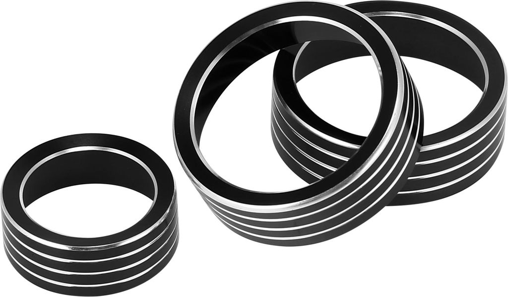 3 Stück Auto Klimaanlage Ring Knopfleiste Abdeckung Schalter Dekor Schwarz