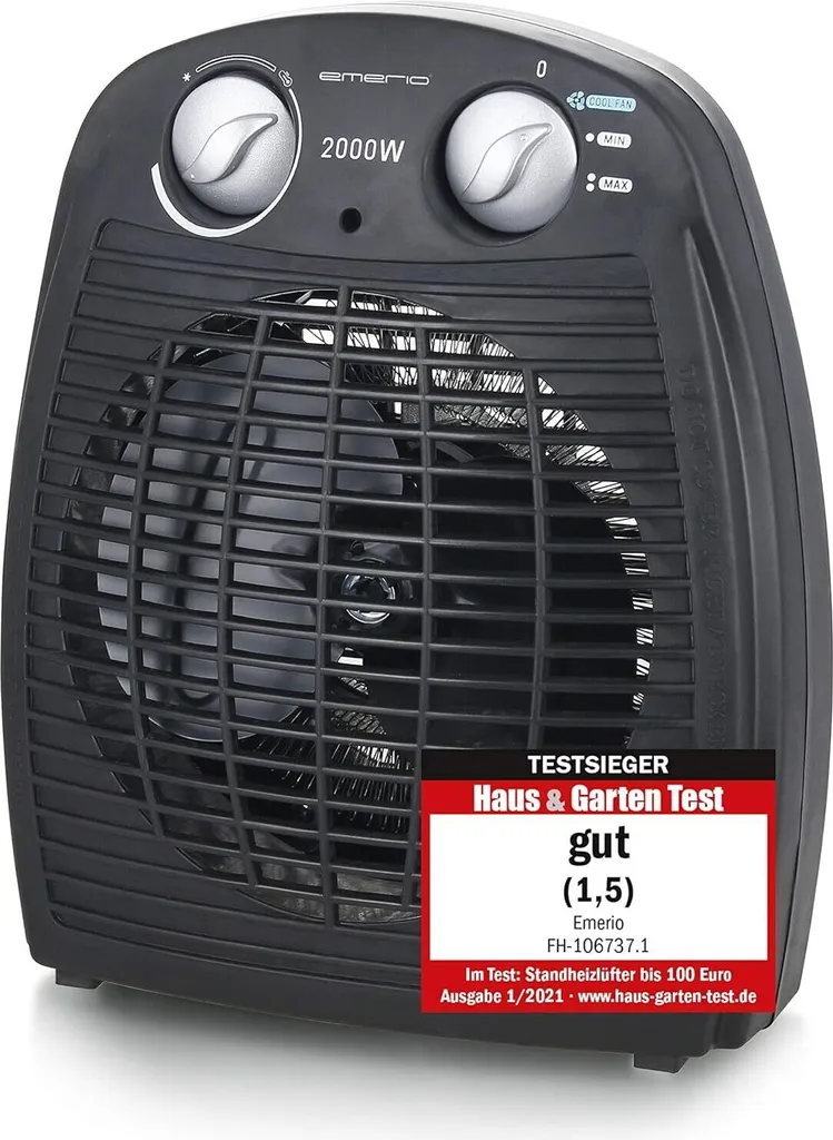 Termoventilatore da Scrivania 2000W - Calore Rapido per Ufficio e Studio - 1