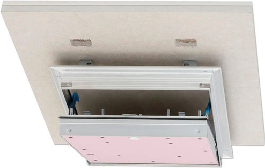 Revisionsklappe Alumatic Safe 90 für Brandschutzdeke F/EI90 mit Gipskartoneinlage MF 2 x 20 mm 400 mm x 600 mm