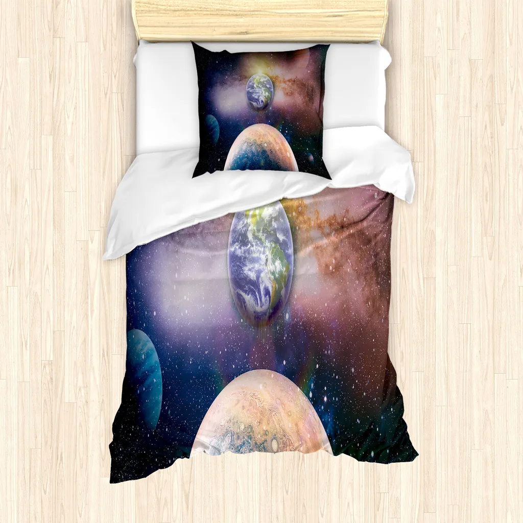 ABAKUHAUS Set Copripiumino Universo Singolo 135x200 | Sogni Galattici