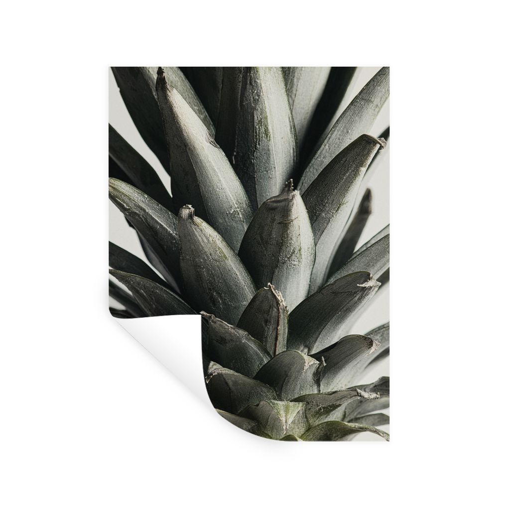 MuchoWow Wandtattoo Wandsticker Wandaufkleber Ananas - Grün - Stillleben - Natur 90x120 cm Selbstklebend und Repositionierbar - Faltenfrei