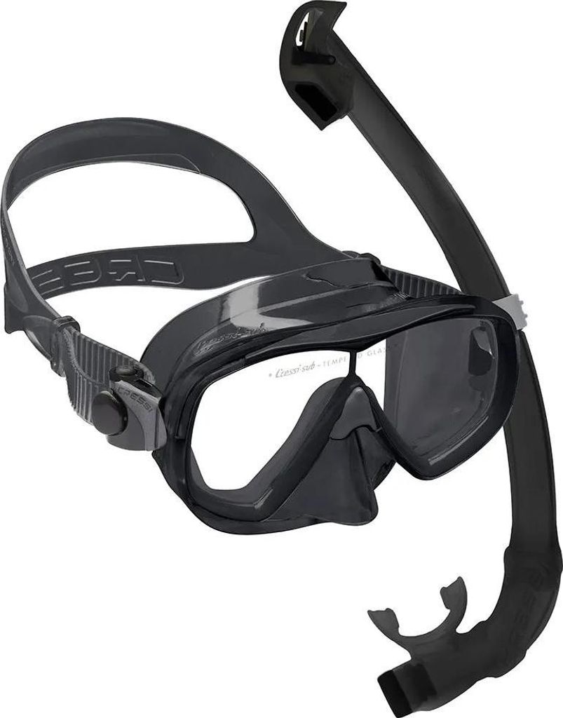 Cressi Estrella & Seal Dry Schnorchelset Schwarz Schwarz One Size