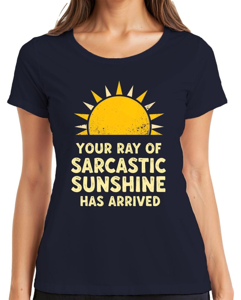 Your Ray Of Sarcastic Sunshine lustig Geschenk Geburtstag Retro Damen T-Shirt, Navy, XXL