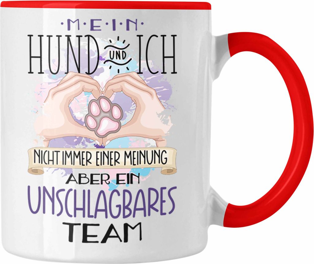 Trendation - Mein Hund Und Ich Tasse Geschenk Team Hunde-Besitzerin Geschenkidee Ein Team (Rot)