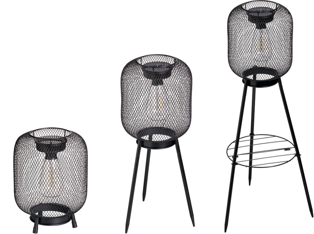 LED Solar Stehlampe Stehleuchte Tischlampe mit warmweißem Produktbild 
