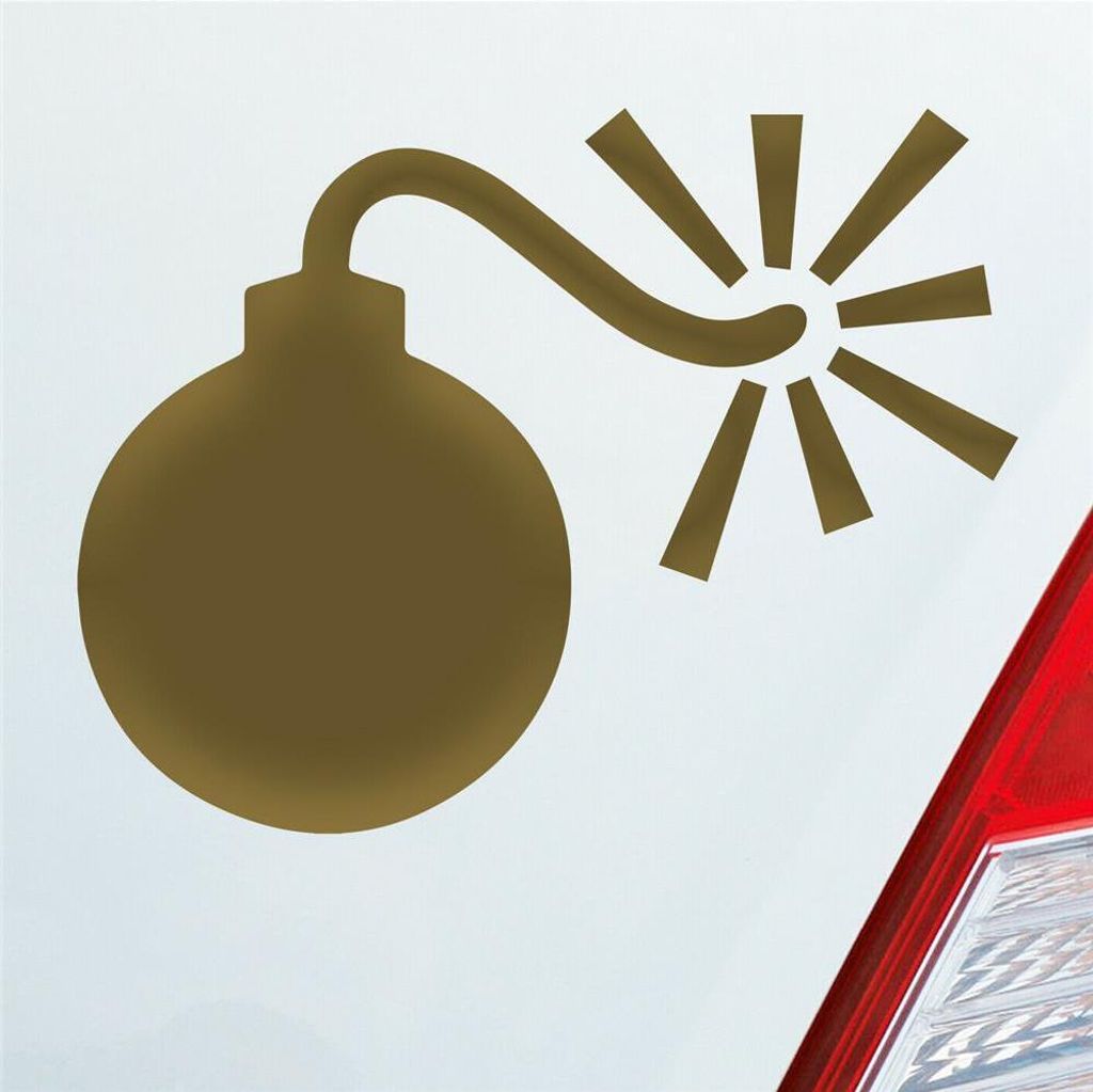 Auto Aufkleber Bombe Explosion Laut Speed Fast 12x9 cm Gold Sticker Heckscheibenaufkleber