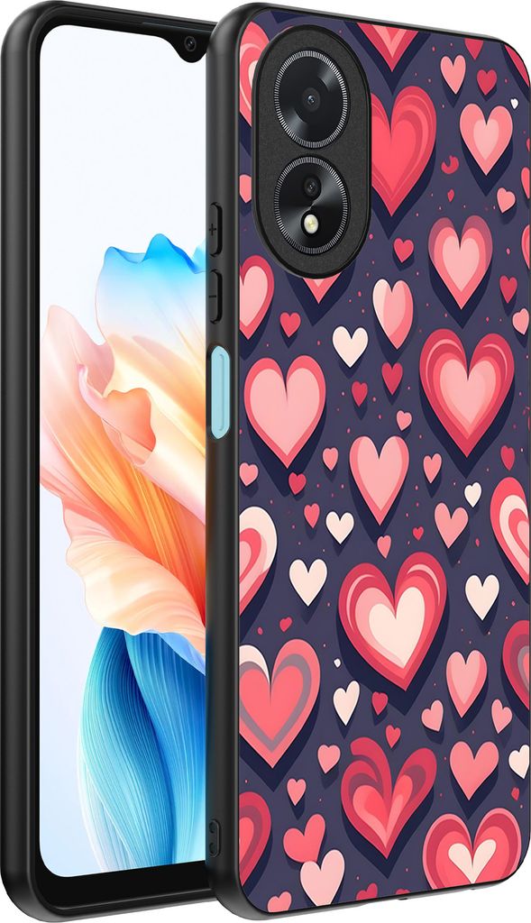 Smartphonica Telefon Fall geeignet für Oppo A18 mit Herzen Impressum - TPU Backcover Fall mit Herz-Design