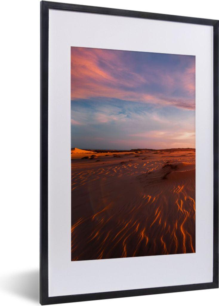 MuchoWow Gerahmtes Poster Sand - Landschaft - Himmel - Wüste 40x60 cm - Poster mit Schwarzem Bilderrahmen Wandposter Rahmen Foto Bilder - Poster...