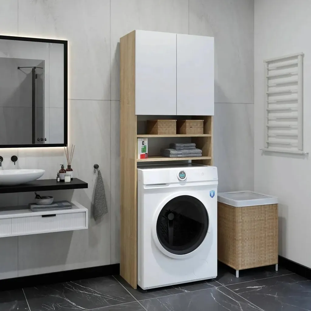 Armadio lavatrice 4 ripiani colonna bagno alta qualità 190cm - 4