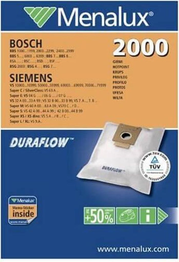 Menalux 2000 Zylindrischer Staubsauger-Staubbeutel Zdjęcie produktu 4