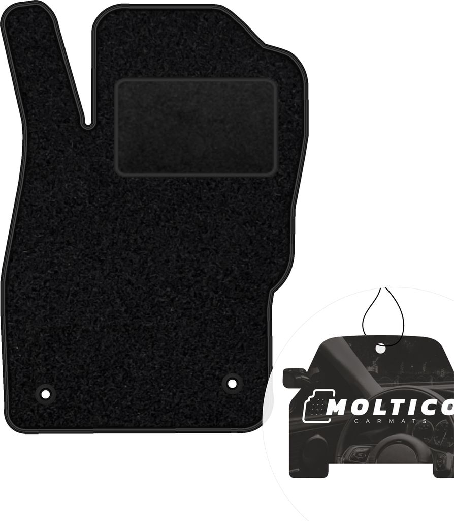 moto-MOLTICO Fahrer Fußmatte Auto Velours Fahrerseite Autoteppiche Schwarz Fahrermatte 1-teilig passend für Opel Corsa E 2015-2019