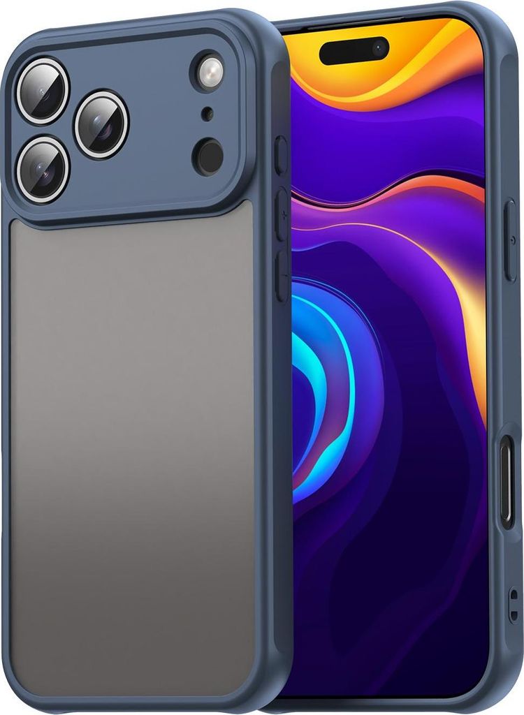 Hülle für Apple iPhone 17 Pro Max - Phonesta AirFrost Semi-Transparent Back Cover - Matt Blau