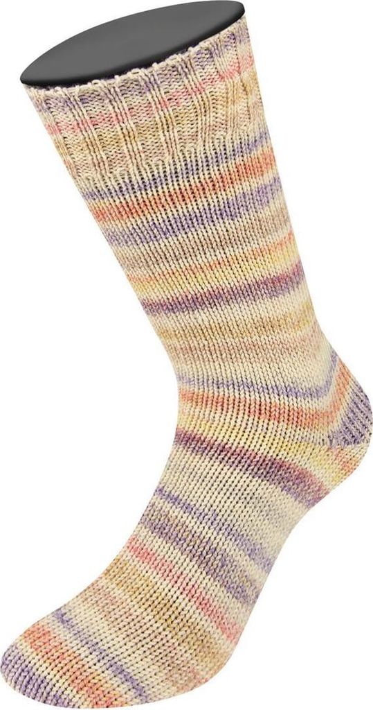 Lana Grossa - Cool Wool 4 Socks Print 7762 khaki natur rosa Produktbild 