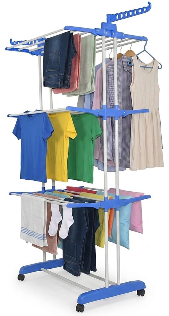 Grand séchoir à linge vertical à 3 niveaux, pliable et Image du produit 