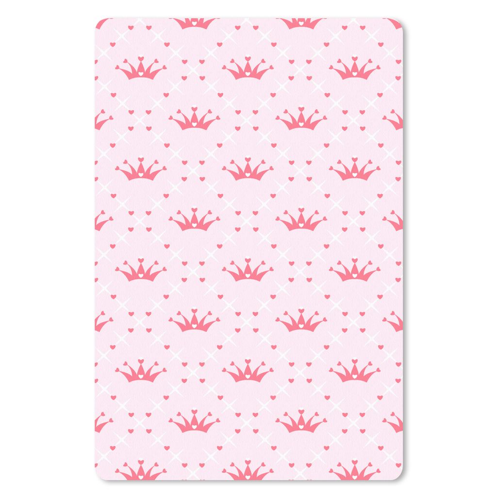 MuchoWow Mauspad Mousepad Krone - Muster - Rosa 18x27 cm - Mousepads - Maus Mat - Pad - Mausunterlage