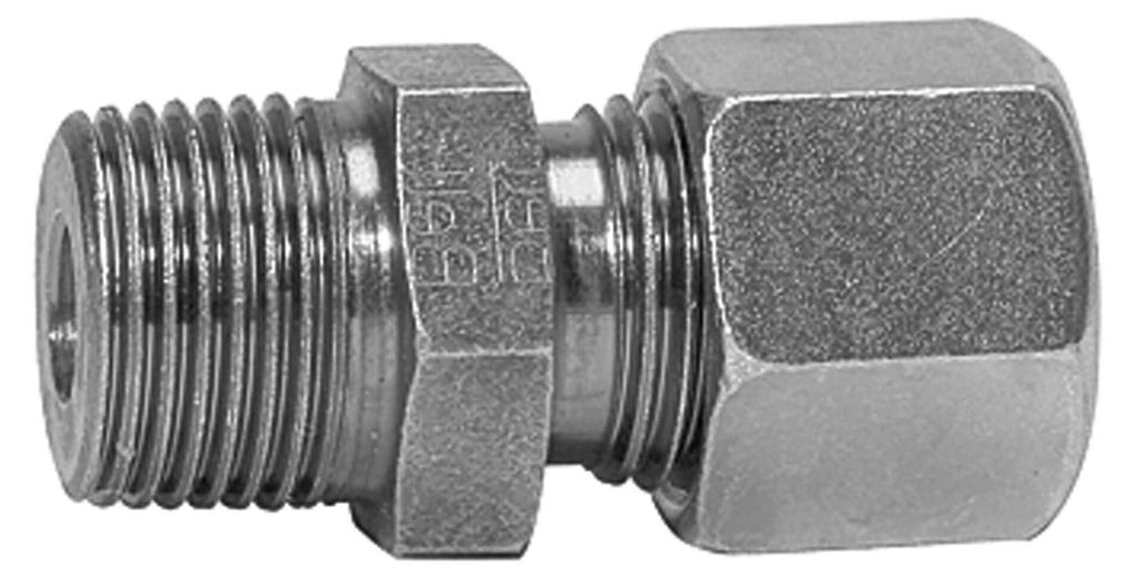 Riegler Gerade Einschraubverschraubung, R 3/8 a., Rohr-Ø 8, Stahl verz.