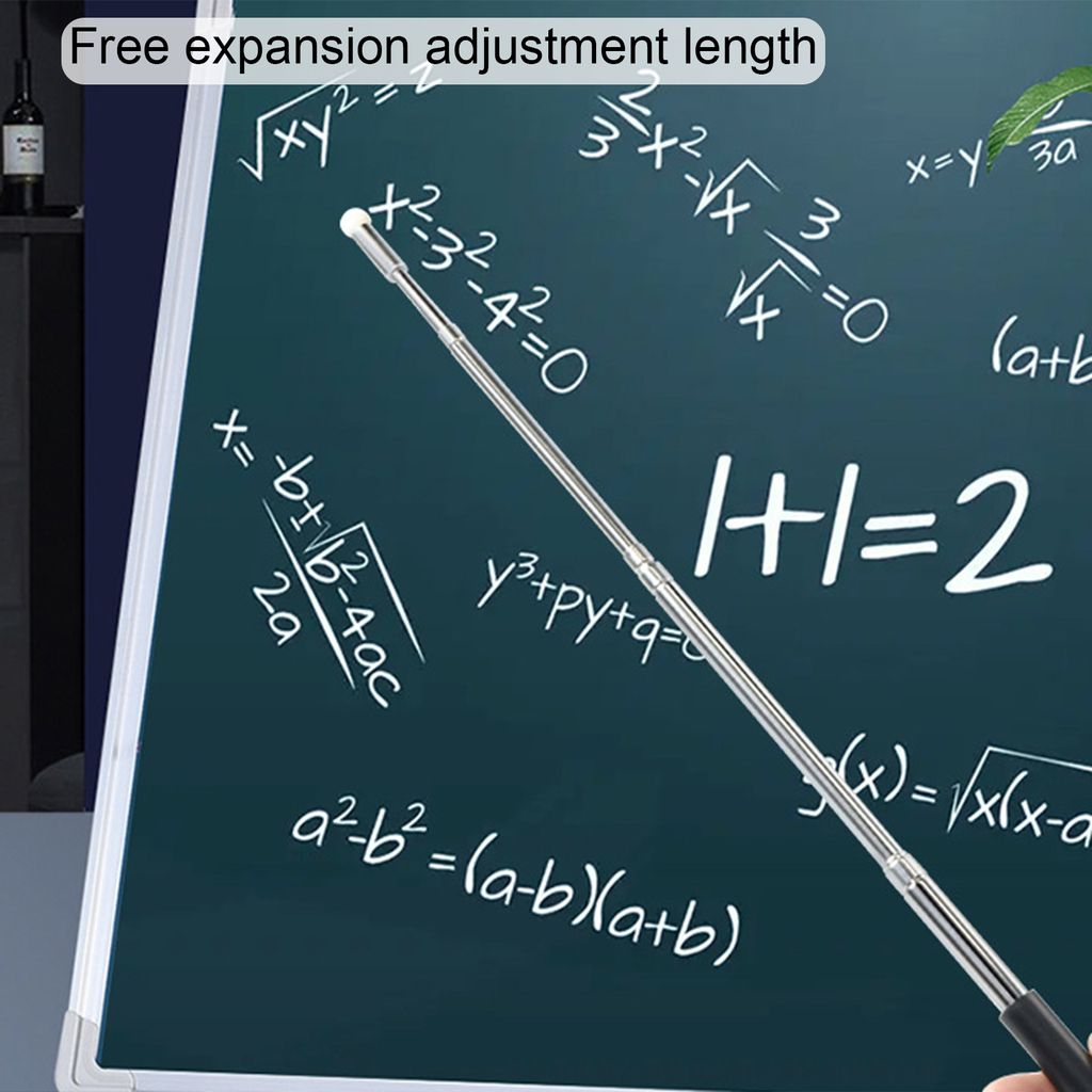 1m Zeiger Stift Teleskop Filz Nib Touchscreen Hand Lanyard Edelstahl Lehrer Whiteboard Präsentation Zeiger Stick Klassenzimmer Vorräte-Schwarz