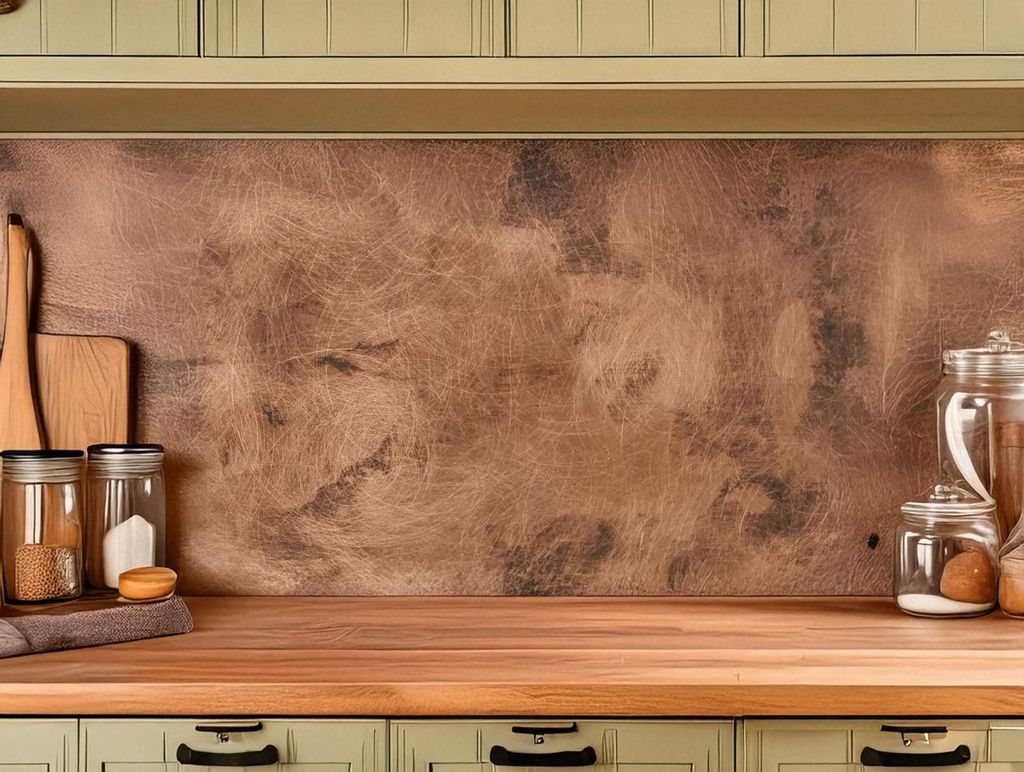 CopperAndCraft Kupfer Wandpaneel Patina 90x90 cm, Handgefertigte Metall Küchenrückwand, Spritzschutz für Küche, Rückwand Herd Kochfeld,
