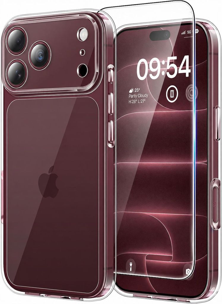 Hülle + 2X Schutzglas für iPhone 18 Pro Max Full Produktbild  KI-generiertes Bild
