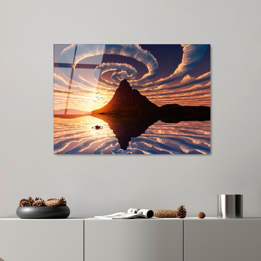 Wallity, UV-372 50 x 70, Dekorative Malerei aus gehärtetem Glas, 100 % gehärtetes Glas, Mehrfarbig, 50 x 70 cm
